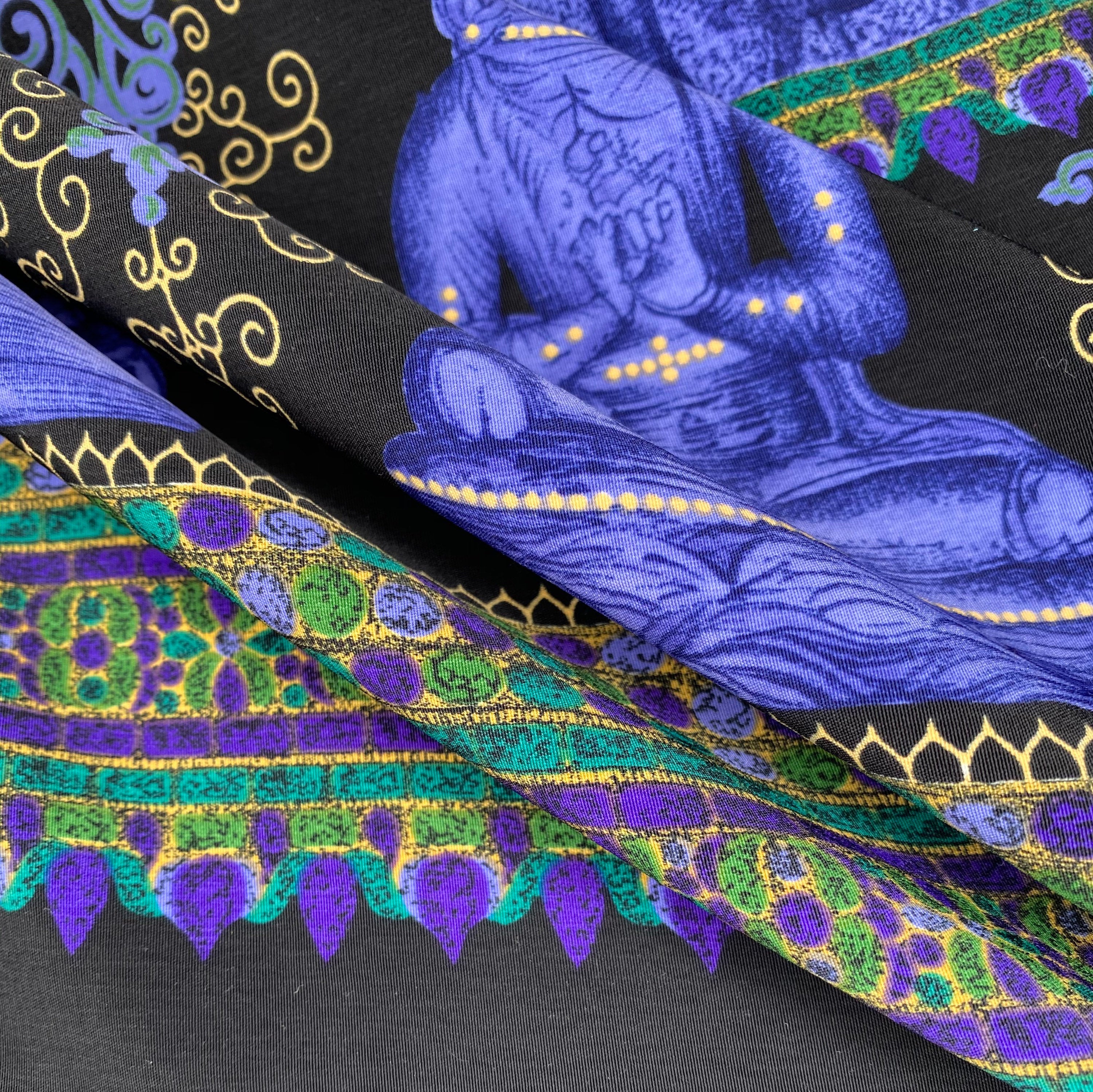 Printed Polyester - Buddha - Blue