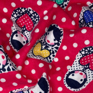 Printed Cotton Flannel - Russian Doll Polka Dot - Pink/White