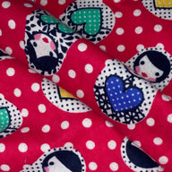 Printed Cotton Flannel - Russian Doll Polka Dot - Pink/White