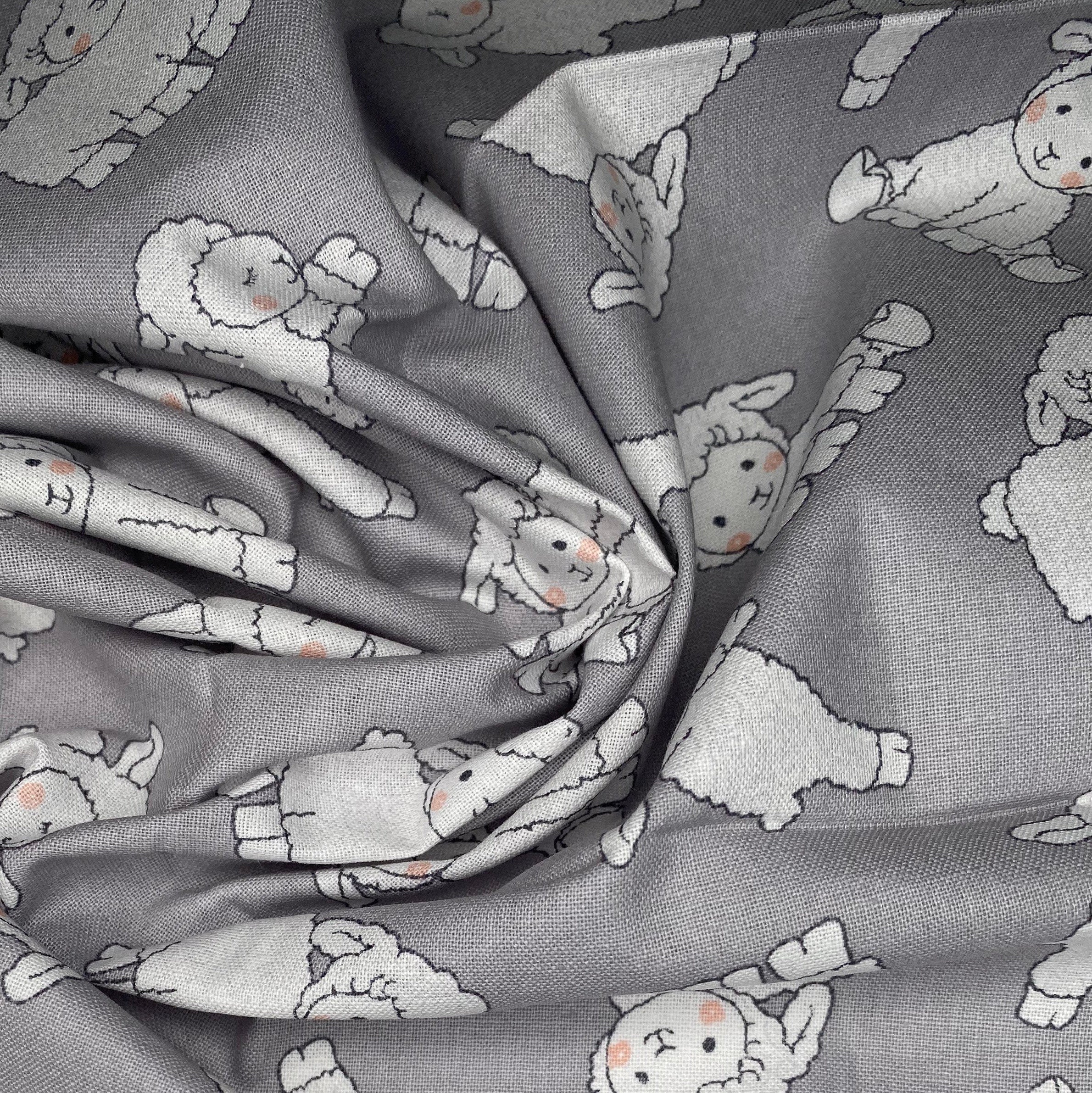 Quilting Cotton - Sheep - Grey - Remnant