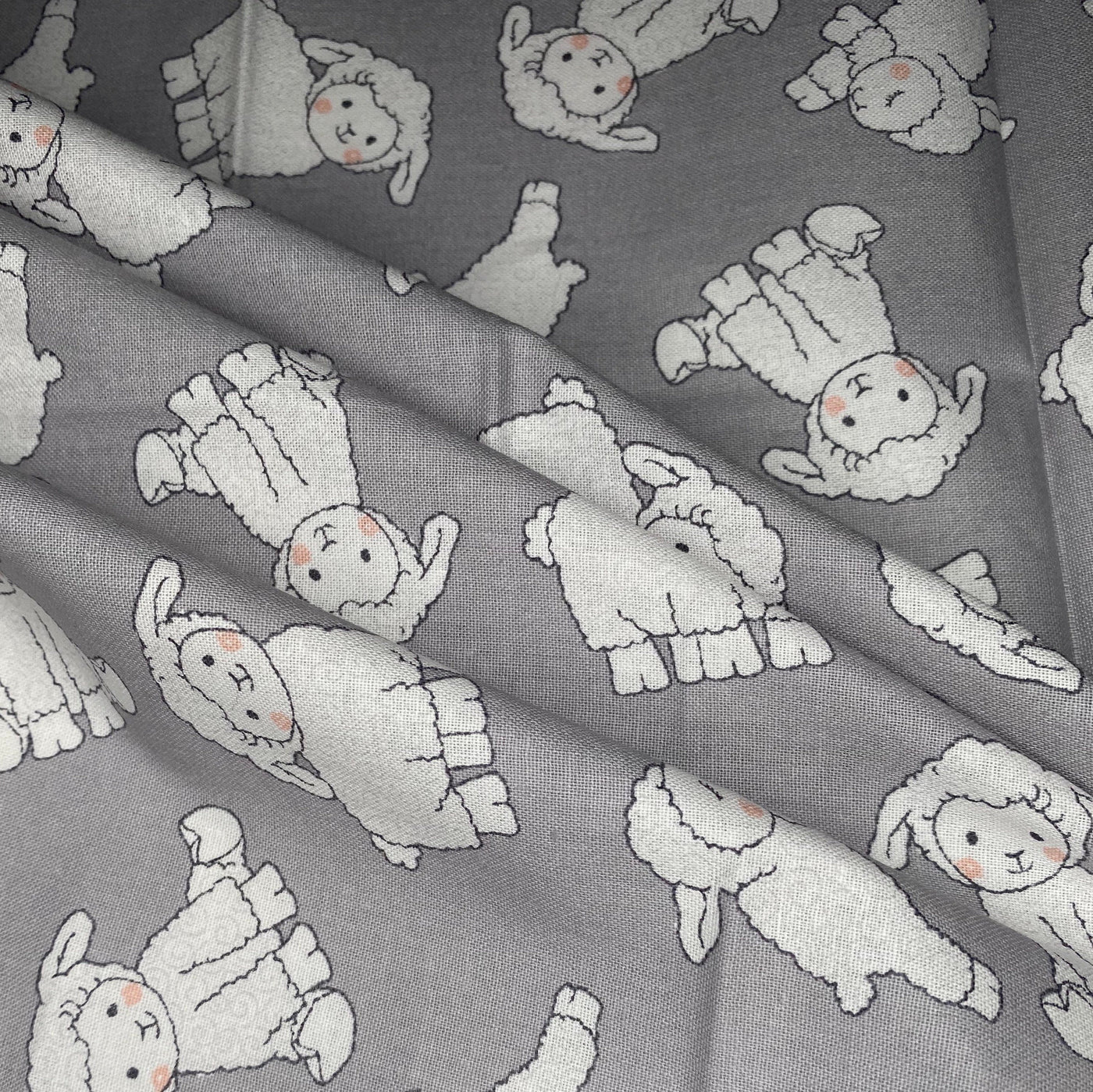 Quilting Cotton - Sheep - Grey - Remnant