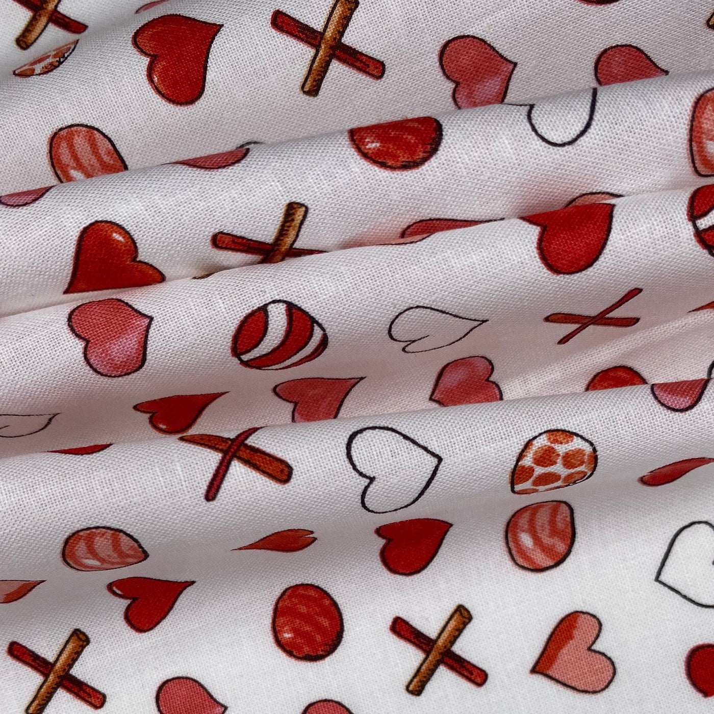 Quilting Cotton - Puppy Love - White/Red