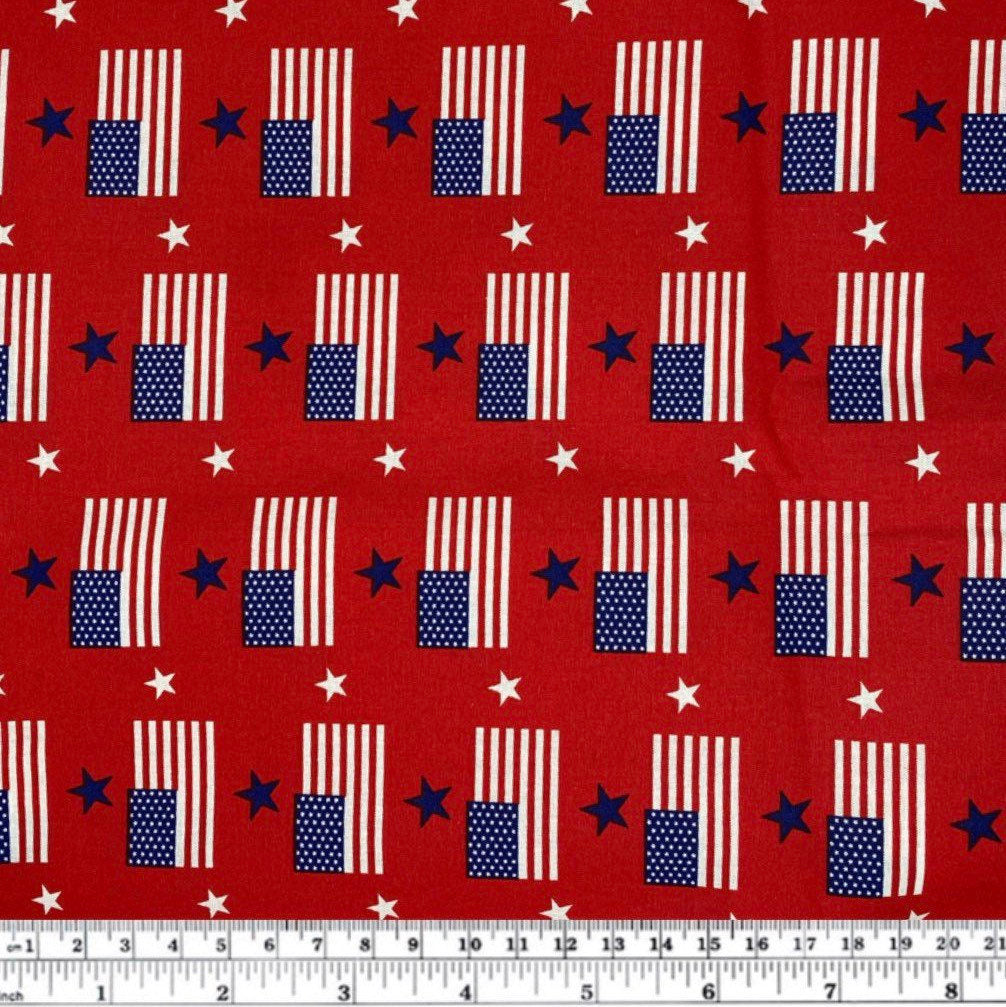 Quilting Cotton - American Flag - Red