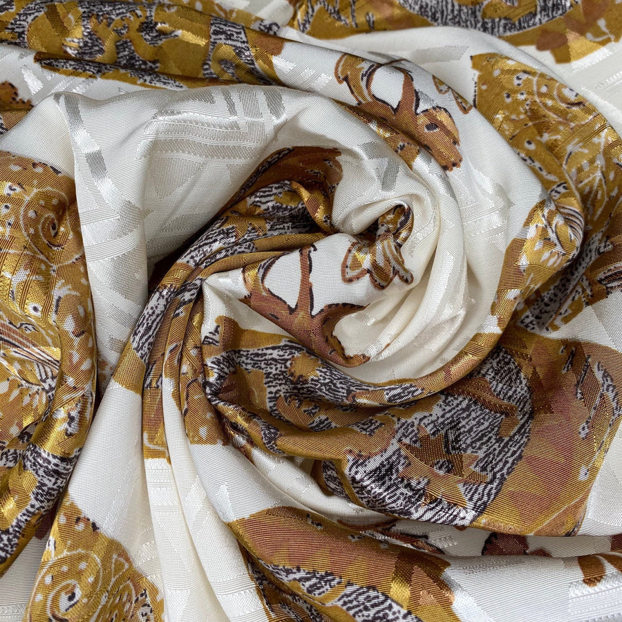 Printed Rayon - Cream/Gold