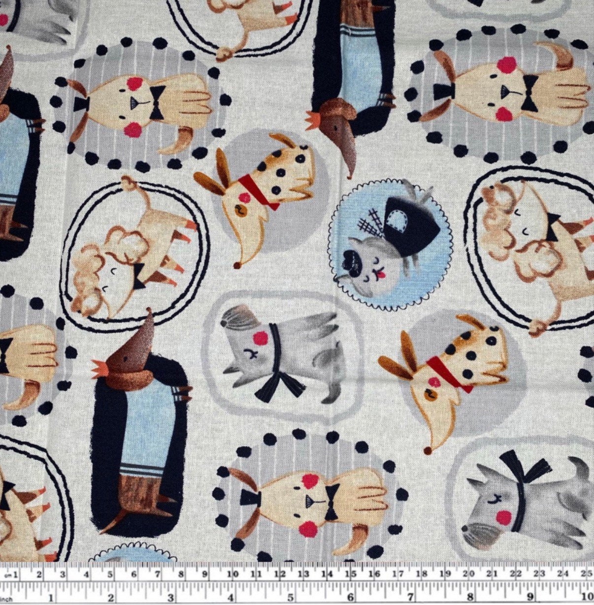 Printed Quilting Cotton Remnant - Dogs