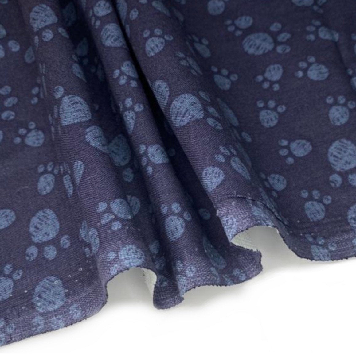 Quilting Cotton - Paw Print - Navy - Remnant