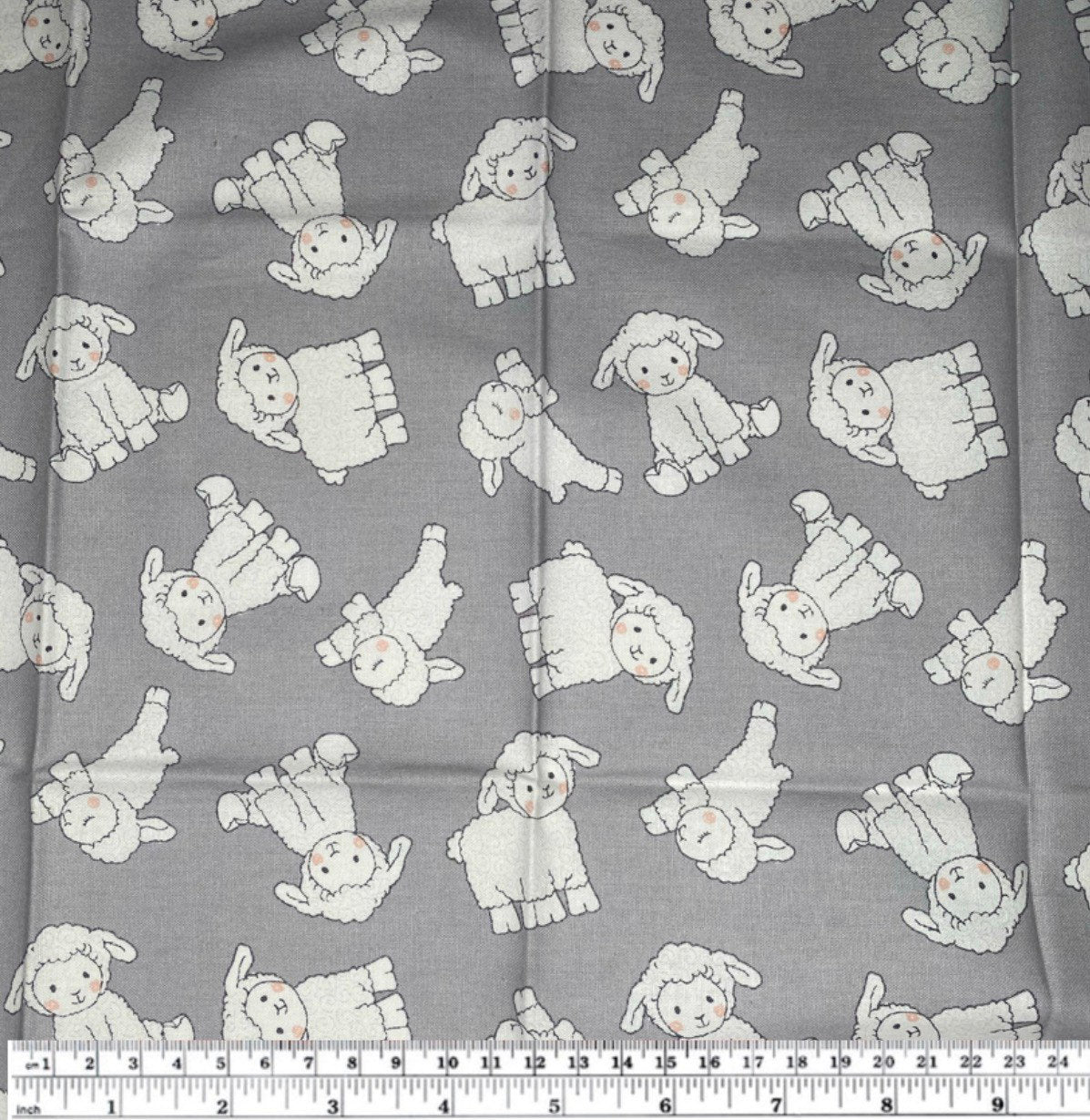 Quilting Cotton - Sheep - Grey - Remnant