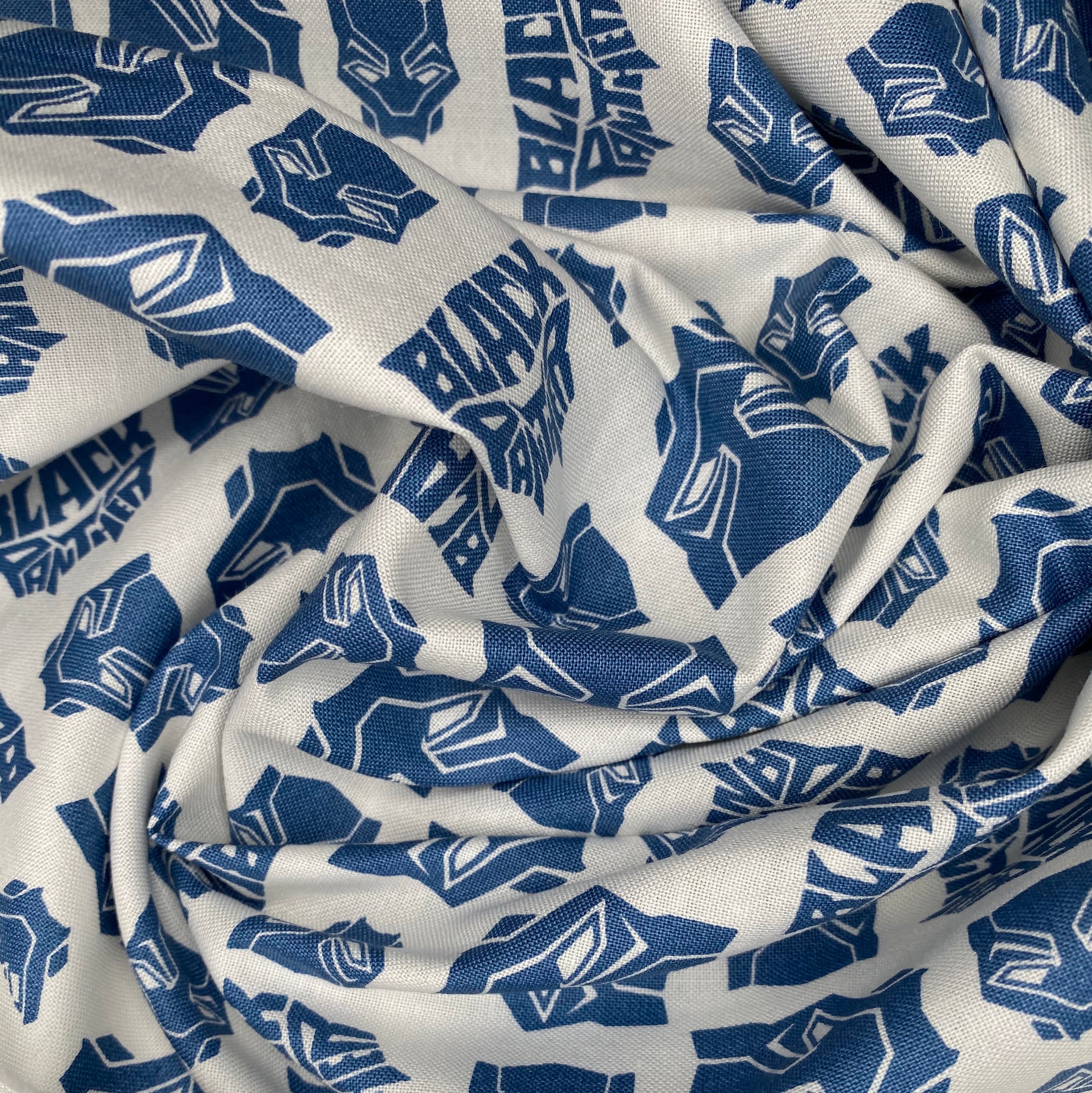Quilting Cotton - Black Panther - White/Blue