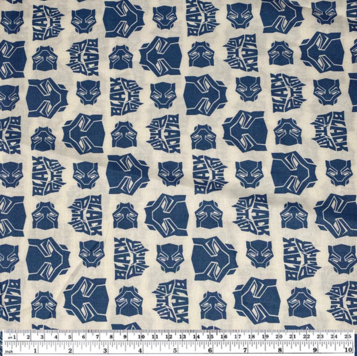 Quilting Cotton - Black Panther - White/Blue