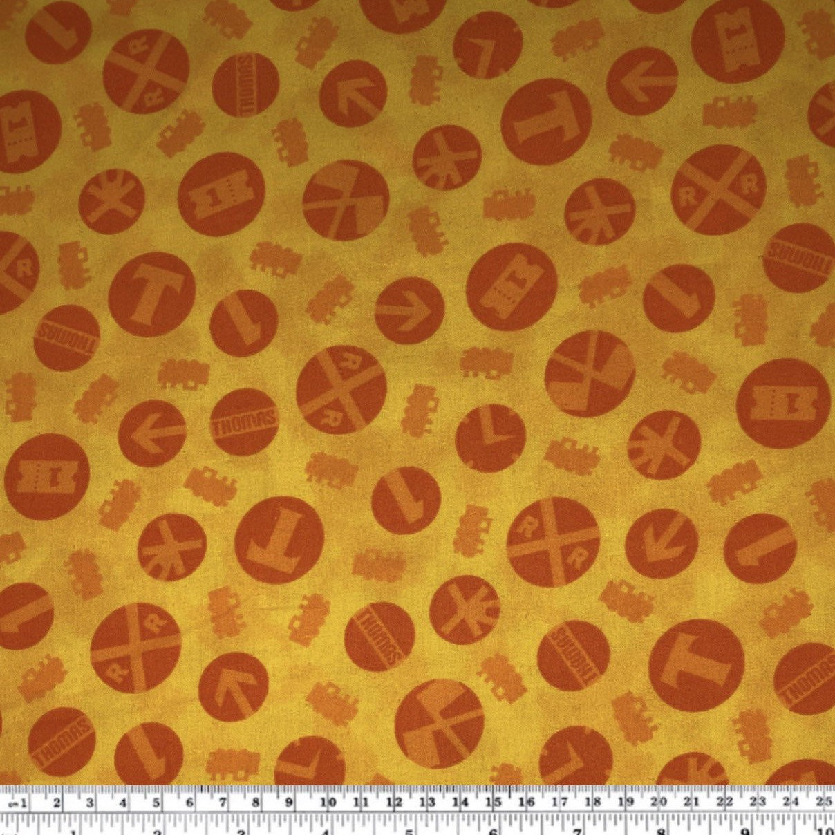 Quilting Cotton - Thomas The Train - Yellow/Orange