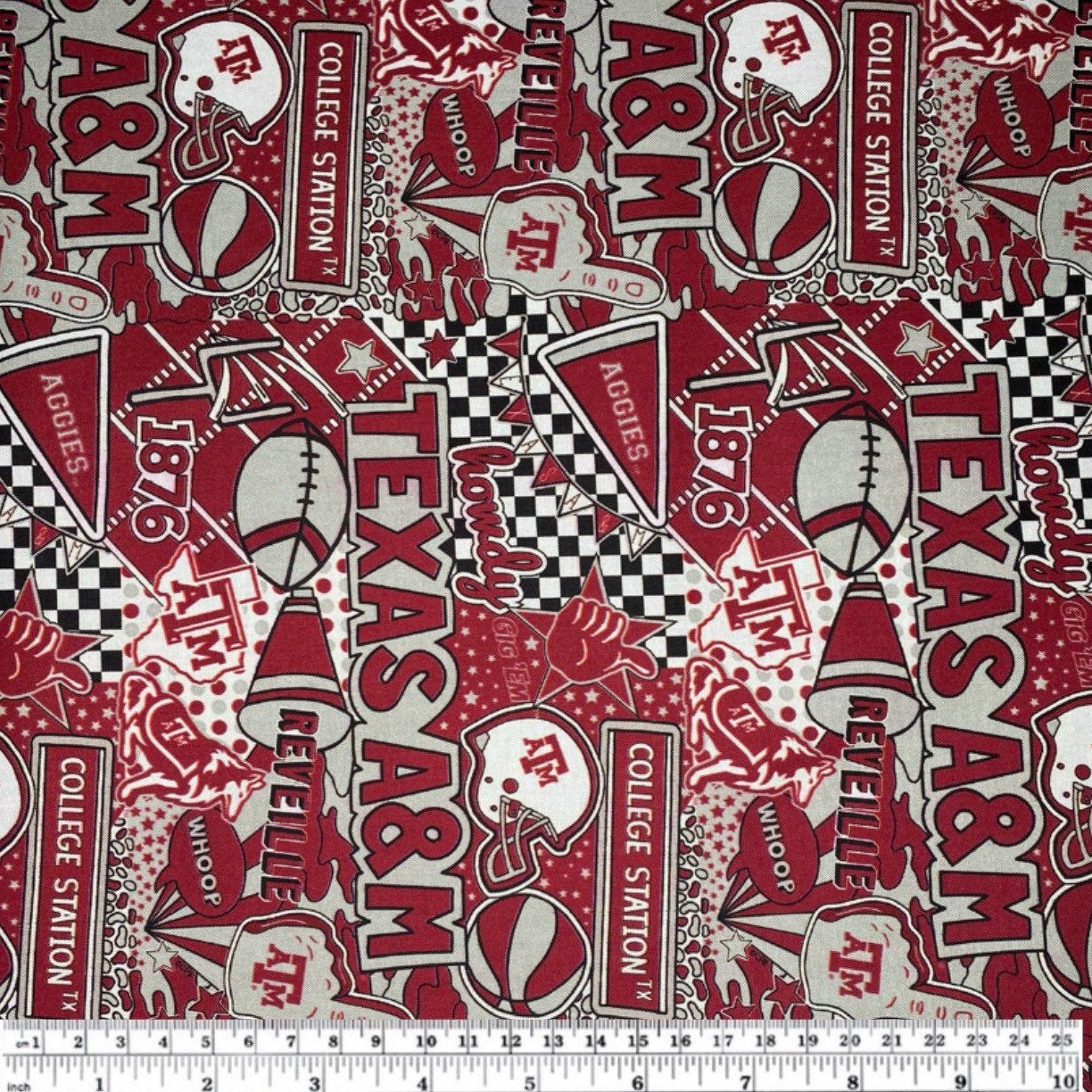 Quilting Cotton - College Football - Texas A&M - 44”