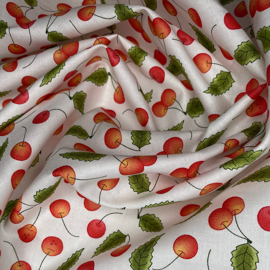 Quilting Cotton - Back Porch Celebrations Cherries - Remnant