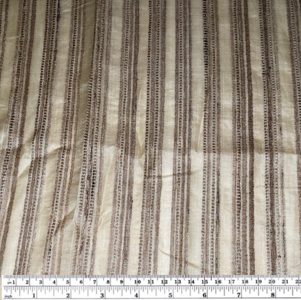Hand Loomed Striped Raw Silk