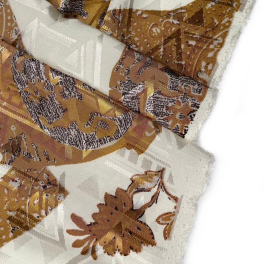 Printed Rayon - Cream/Gold