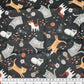 Quilting Cotton - Cats - Remnant - Black