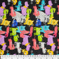 Quilting Cotton - Rainbow Dogs - Black