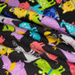 Quilting Cotton - Rainbow Dogs - Black