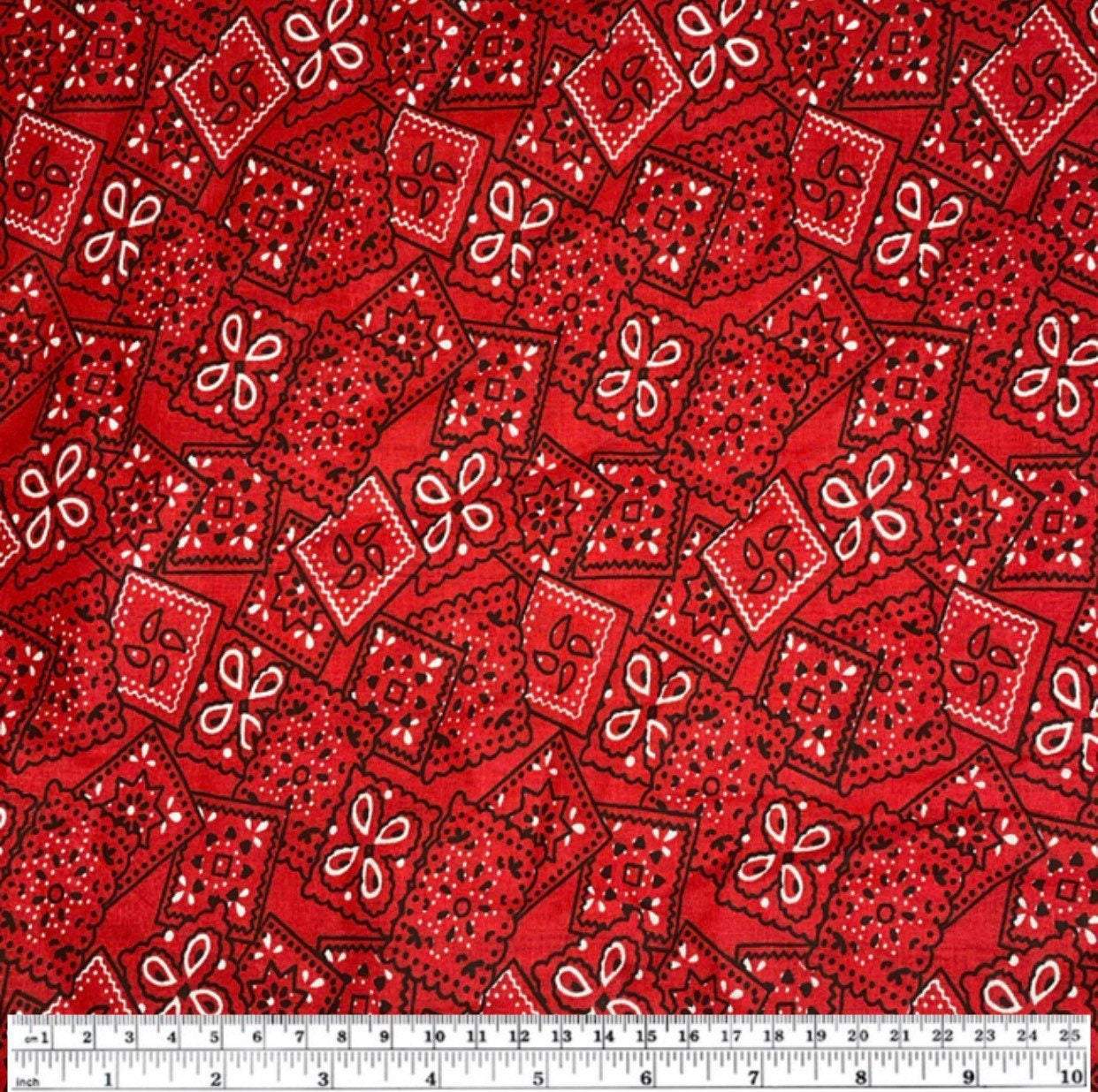 Quilting Cotton - Bandanna - 44” - Red