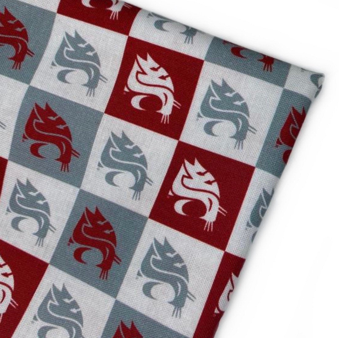 Quilting Cotton - College Football - Washington State University Checkered Cougars - 44”