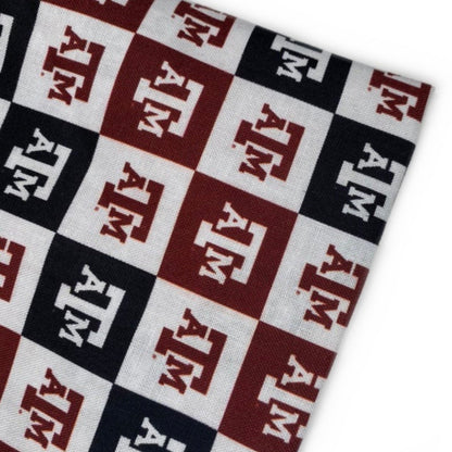 Quilting Cotton - College Football - Texas A&M Checkered - 44”