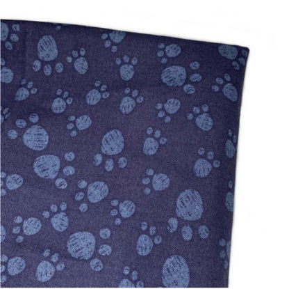 Quilting Cotton - Paw Print - Navy - Remnant