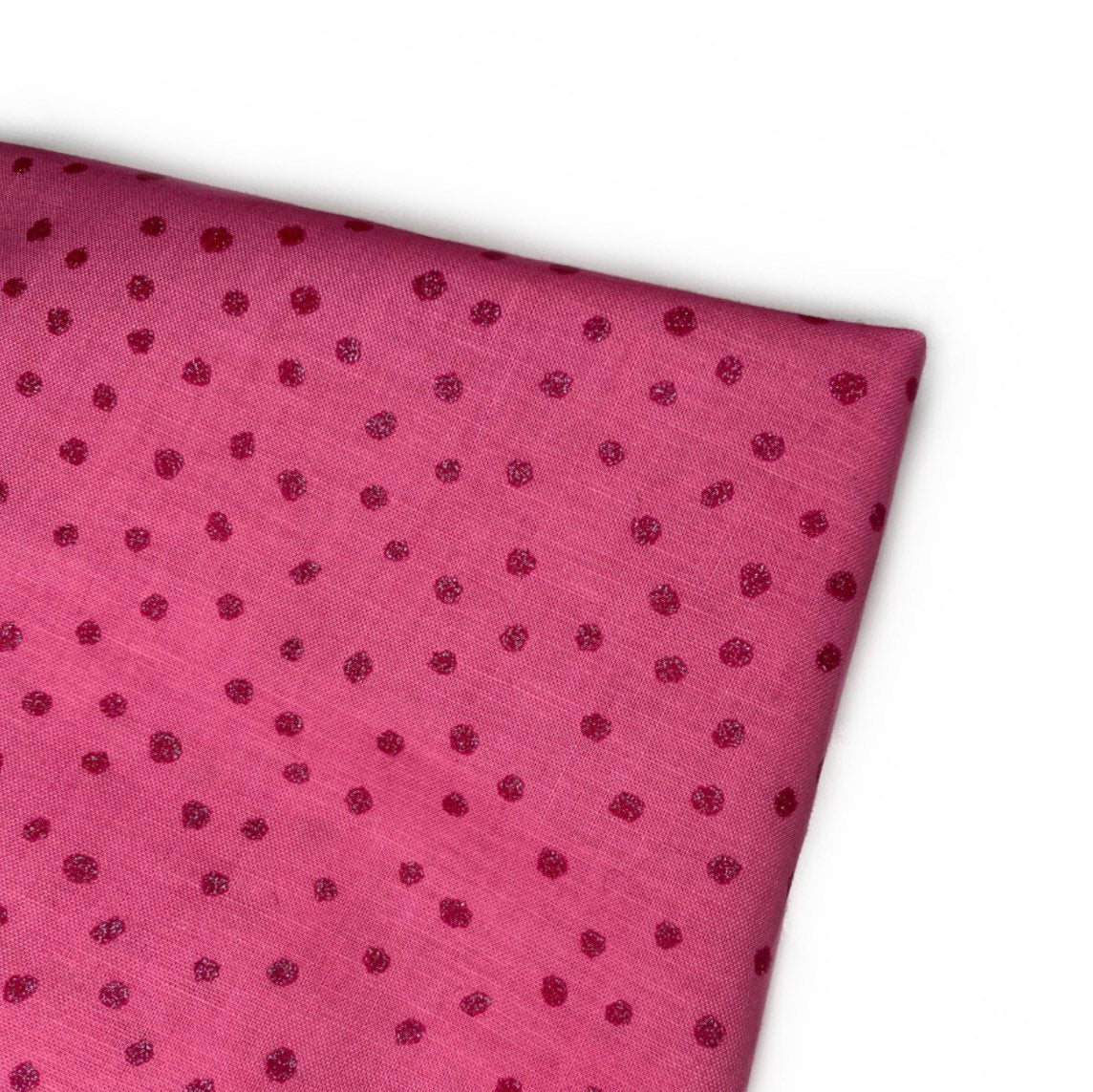 Quilting Cotton - Sparkle Polka Dot Cotton Print - Pink