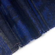 Patterned Wool Blend Coating - Blue/Black