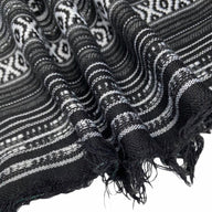 Woven Polyester - Striped Aztec - Black/White