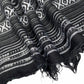 Woven Polyester - Striped Aztec - Black/White