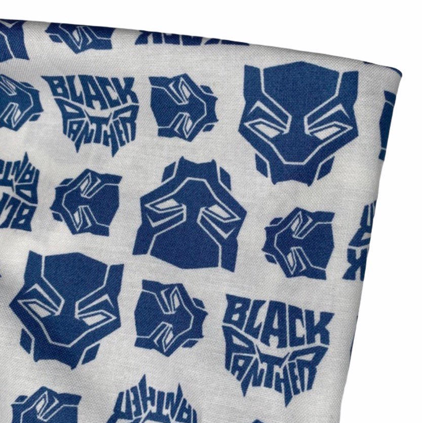 Quilting Cotton - Black Panther - White/Blue