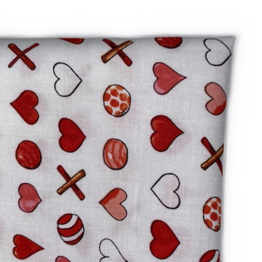 Quilting Cotton - Puppy Love - White/Red