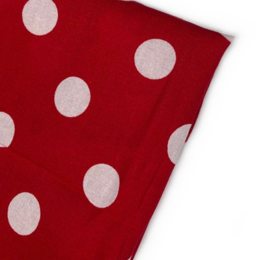 Quilting Cotton - Large Polka Dots - Red/White - Remnant