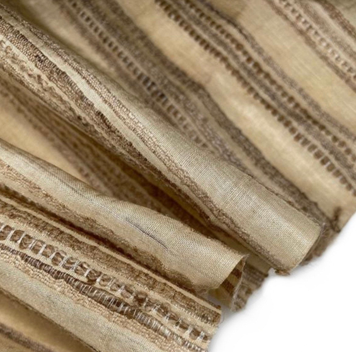 Hand Loomed Striped Raw Silk