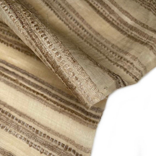 Hand Loomed Striped Raw Silk
