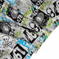 Printed Cotton Flannel - Punk Monkey & Skulls - White/Black/Blue/Green