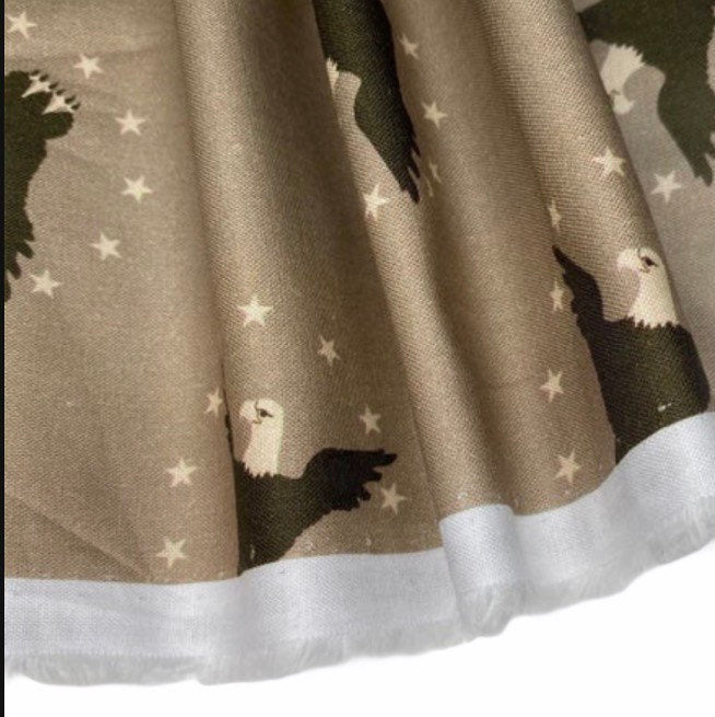 Printed Quilting Cotton - Eagle/Stars - Beige/Green