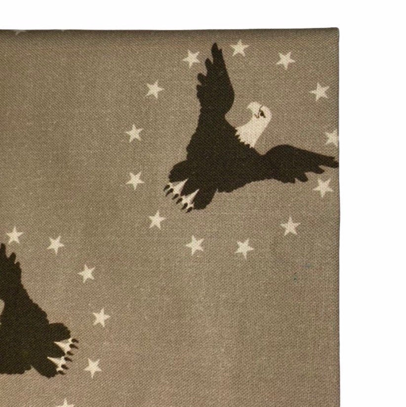 Printed Quilting Cotton - Eagle/Stars - Beige/Green