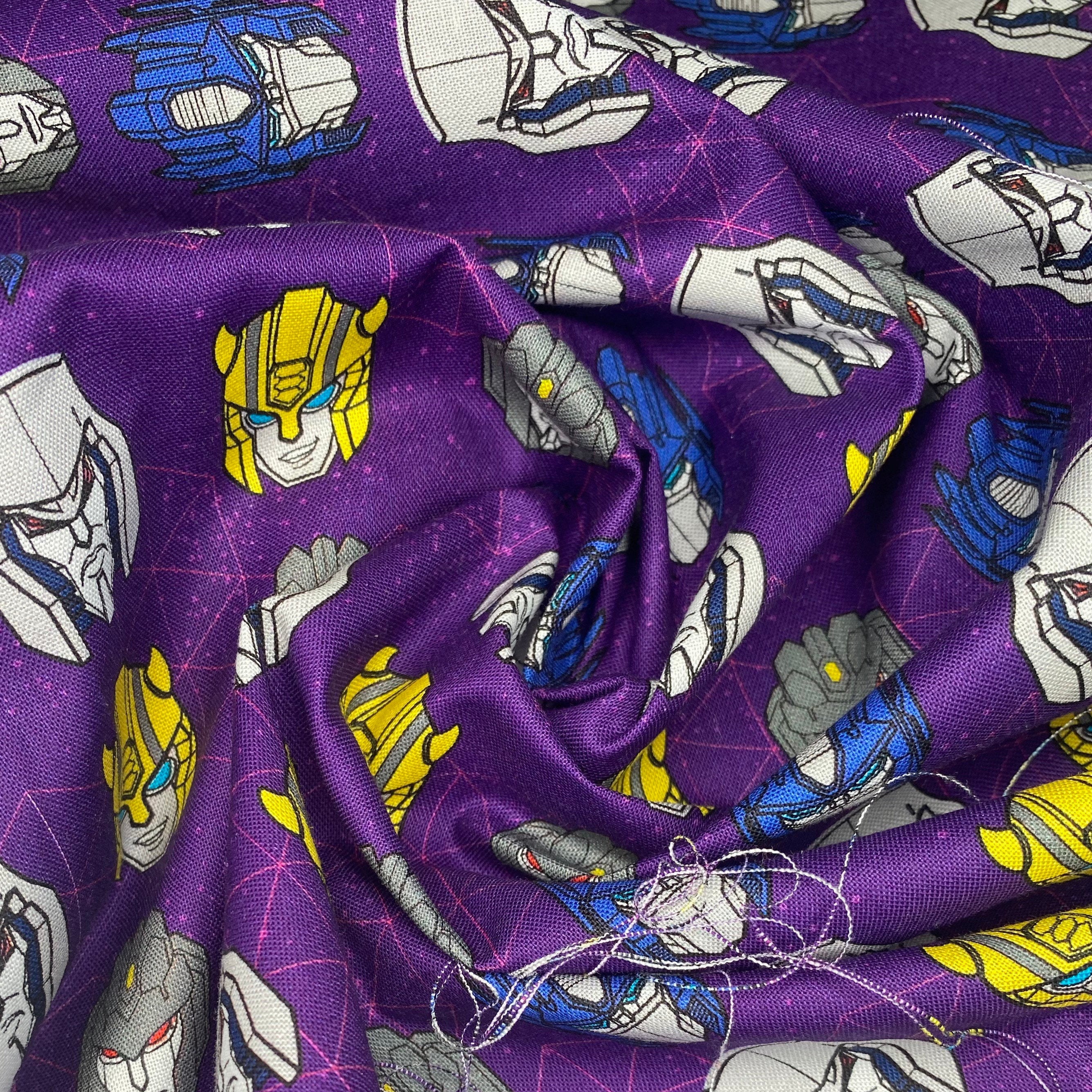Printed Quilting Cotton Transformers Remnant - Purple