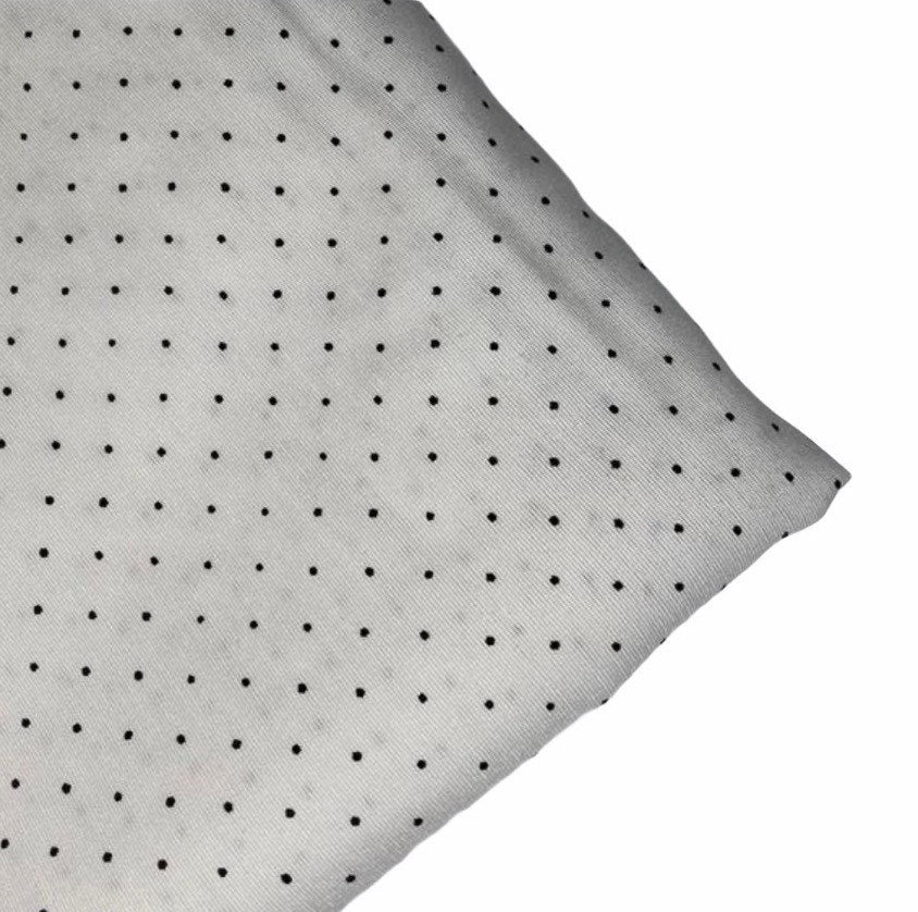 Swiss Dot Rayon Batiste - White/Black