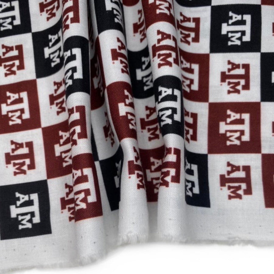 Quilting Cotton - College Football - Texas A&M Checkered
