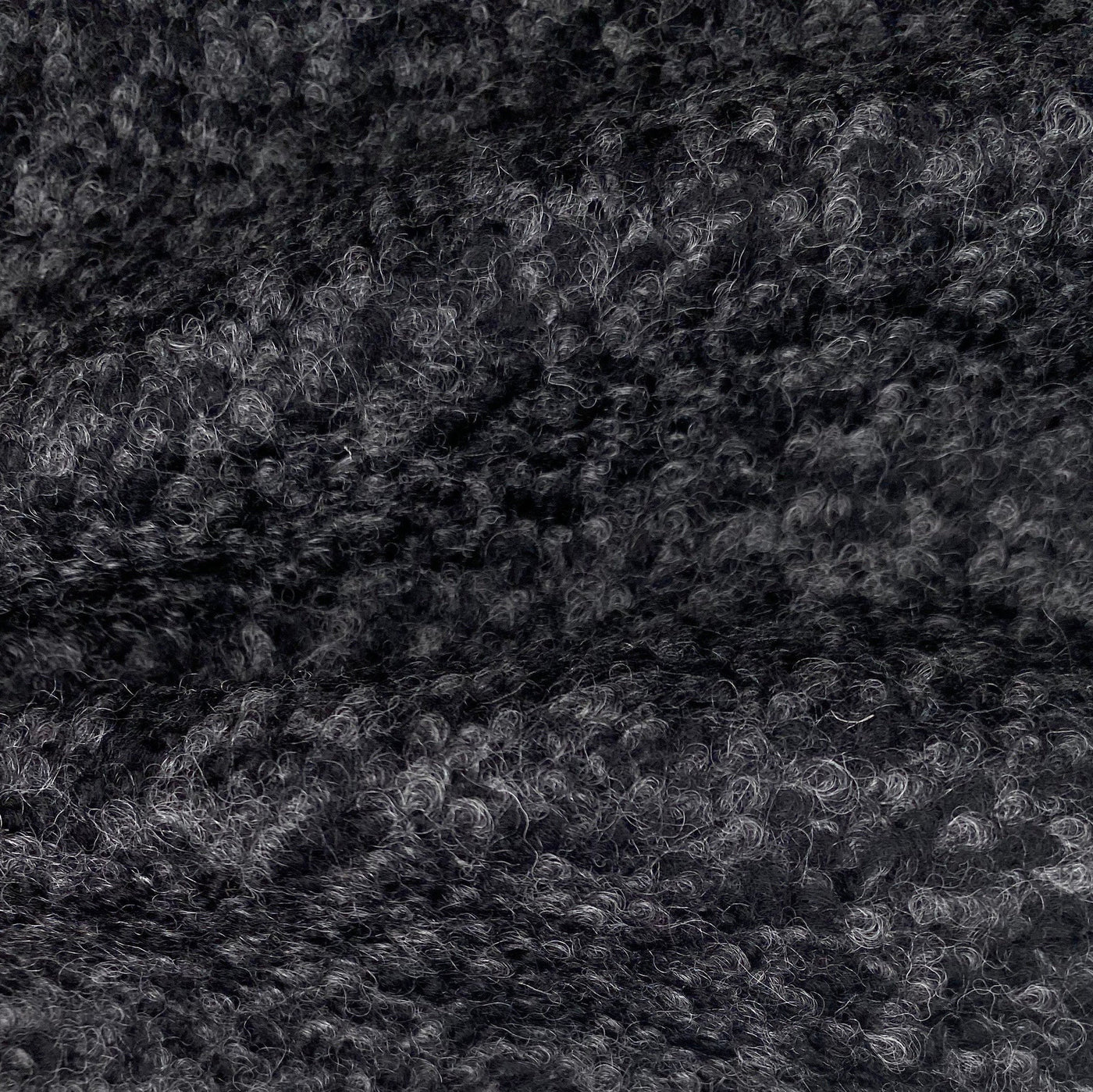 Boucle Wool Coating Pre-Interfaced - Black/Grey