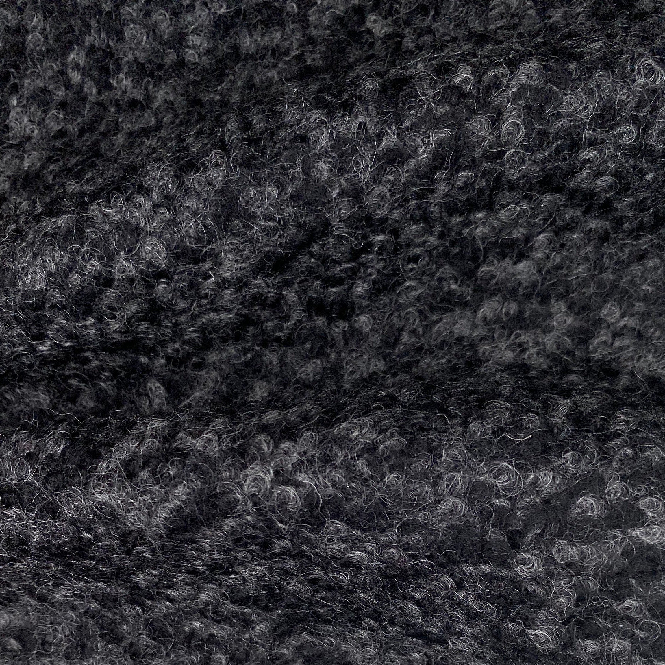 Boucle Wool Coating Pre-Interfaced - Black/Grey