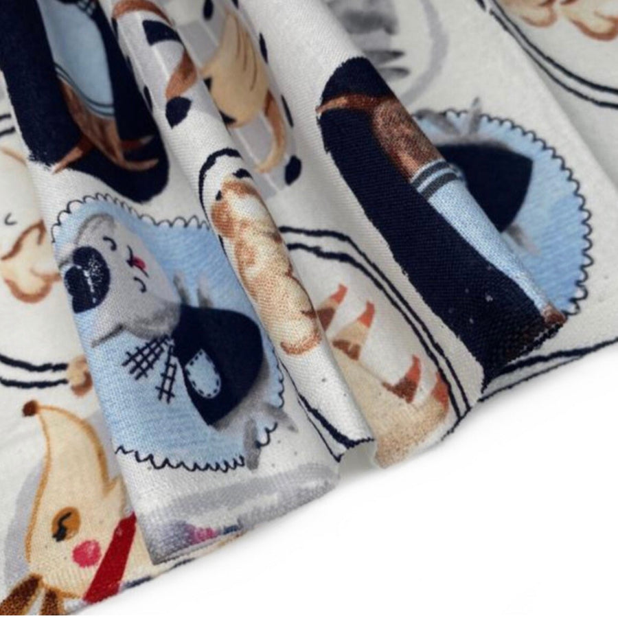 Quilting Cotton - Dogs - White - Remnant
