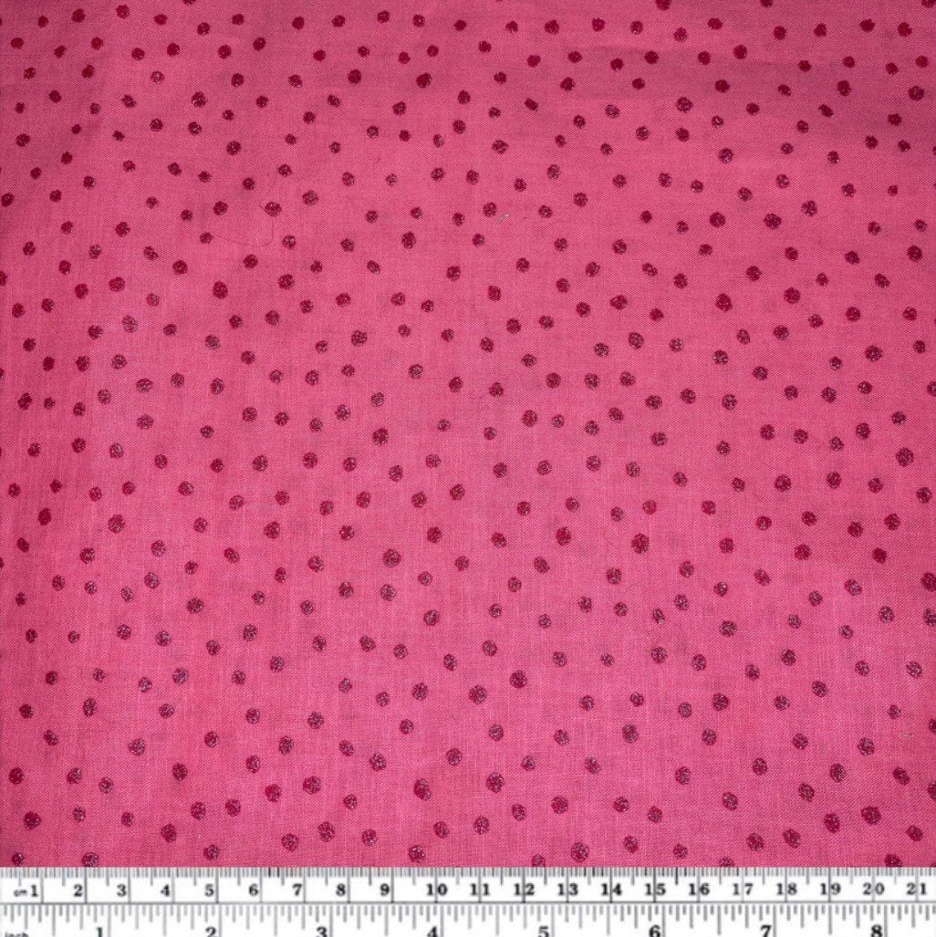 Quilting Cotton - Sparkle Polka Dot Cotton Print - Pink