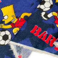 Printed Cotton Flannel - Bart Soccer - Navy
