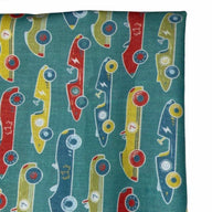 Printed Quilting Cotton Remnant - Race Cars