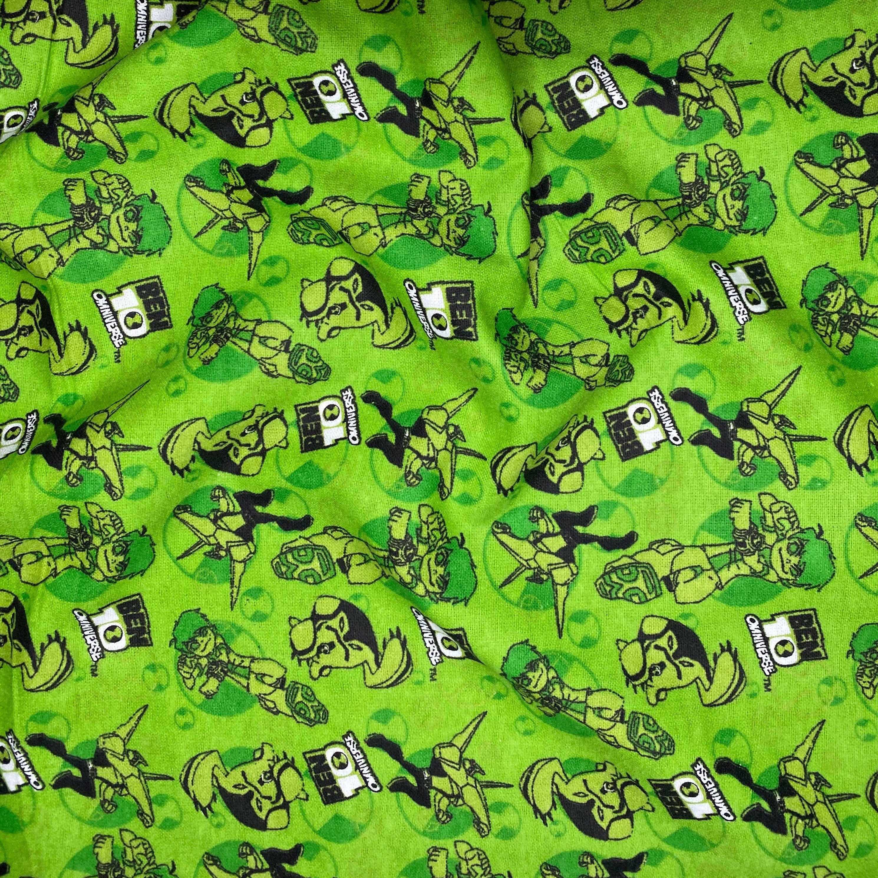 Printed Cotton Flannel - Ben 10 Omniverse - Green