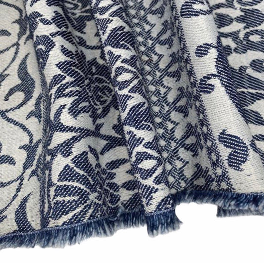 Striped Polyester Jacquard - Blue/White