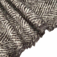 Wool Coating - Herringbone - Off White/Brown
