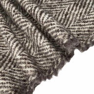 Herringbone Wool Coating - Off White/Brown
